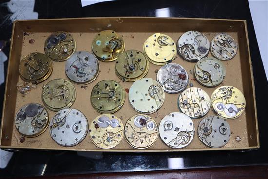 Twenty seven assorted pocket watch movements.